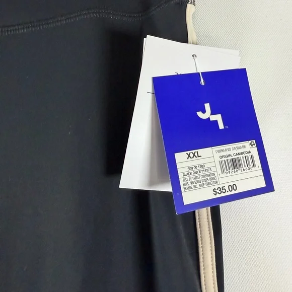 JoyLab™ Women's High-Rise Contrast Piped 7/8 Leggings - Black/Tan XS & XXL - Picture 5 of 12